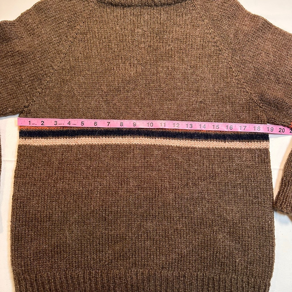 Handmade | Recycled Wool Blend Stripe Sweater | Earthtone Heritage Knit | M - Picture 5 of 7